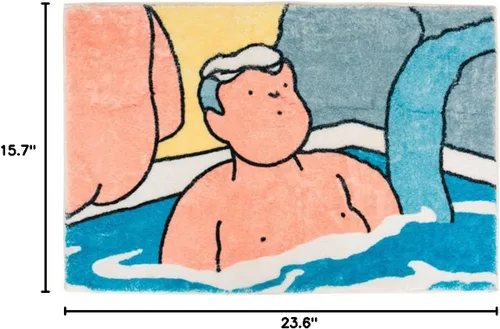Miniatura 2 de Alfombra de baño de aguas termales, alfombra de anime japonés para baño, tapete antideslizante absorbente de agua, alfombras de baño de microfibra