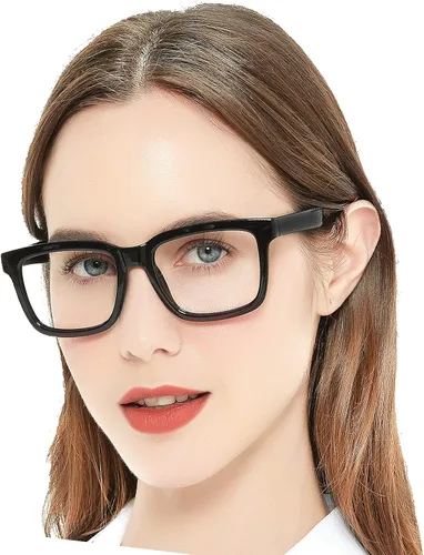 AEZUNI Anteojos de lectura cuadrados grandes para mujer de moda 1.0 1.5 2.0 2.5 3.0 3.5 (negro, 1.00)