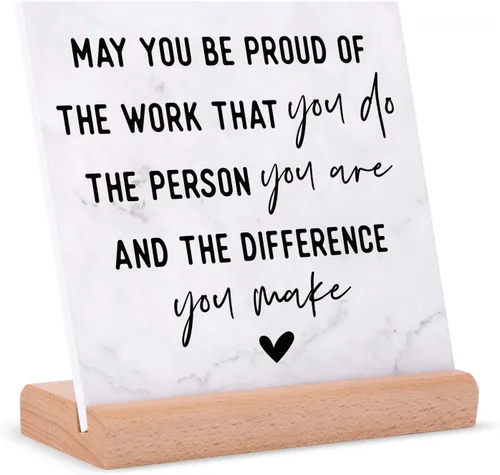 Regalos para compañeros de trabajo para mujeres y hombres, regalo de oficina para compañeros de trabajo, placa inspiradora de decoración de