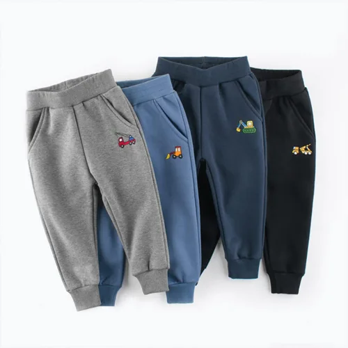 Miniatura 7 de GFQLONG Paquete de 3 pantalones deportivos de algodón para niños pequeños, pantalones deportivos de dibujos animados para niños, pantalones casuales