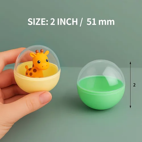 Miniatura 5 de 50 Cápsulas de Máquina Expendedora de Colores de 2 Pulgadas, Cápsulas de Máquina de Chicles, Recipiente de Bolas de Plástico, Bolas Rellenables
