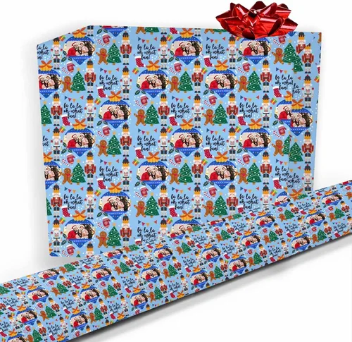 Miniatura 38 de Papel de regalo personalizado, divertido papel de regalo para cara, foto, nombre, Día del Padre, rollo de regalo para papá, hombres, mujeres, niños