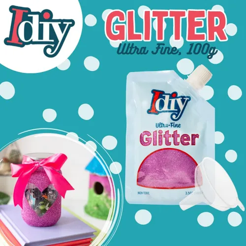 Miniatura 3 de iDIY - Brillantina ultra fina azul aguamarina (3.5 onzas), purpurina extrafina con bolsa de boquilla fácil de verter y embudo para resina, slime