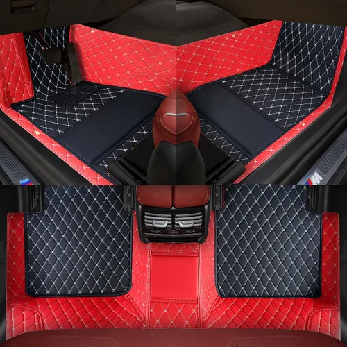 Miniatura 20 de Alfombrillas de lujo para todo tipo de clima, ajuste personalizado, rojo puro, juego de 4