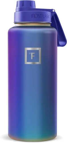 Miniatura 23 de IRON °FLASK Frasco de hidratación para acampar y senderismo con pajilla, botella de agua deportiva de acero inoxidable con aislamiento de boca