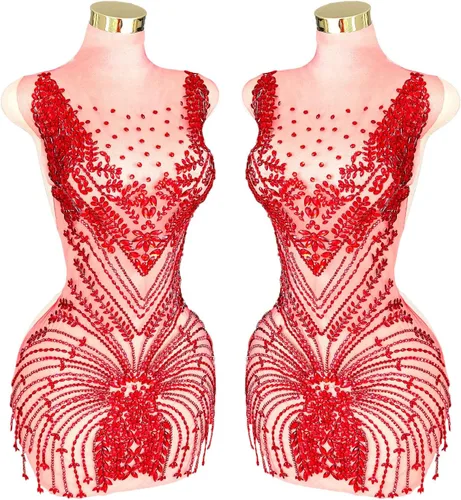 Miniatura 16 de Parches de cristal con cuentas grandes hechos a mano con diseños de apliques de diamantes de imitación para vestido formal de baile (L10-naranja)