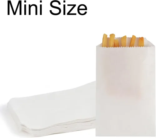 Miniatura 2 de FOCCIUP 100 Piezas Bolsas de Papel Kraft Blanco de Tamaño Mini de 3x5 Pulgadas para Dulces, Bolsas de Regalo Planas para Fiestas Blanco-3x5 Pulgadas