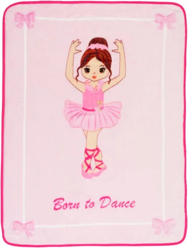 EVERYDAY KIDS Manta para niños pequeños, 30 x 40 pulgadas, bailarina nacida para bailar, súper suave, afelpada, cálida y cómoda