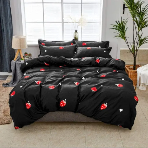 Miniatura 14 de Juego de funda de edredón bohemio, tamaño individual, colorido, floral, bohemio, a rayas, juego de ropa de cama ultra suave, funda de edredón Rojo