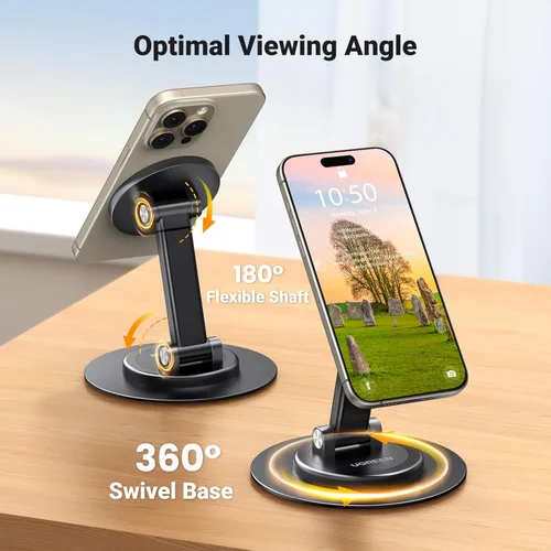 Miniatura 4 de UGREEN Soporte magnético para teléfono MagSafe, soporte de iPhone de altura ajustable para escritorio con rotación de 360° compatible con iPhone 17