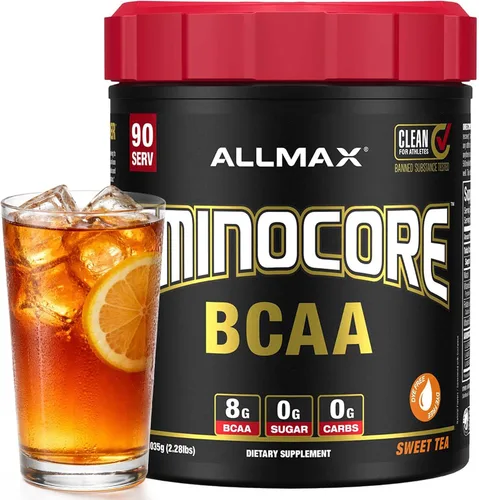 Miniatura 17 de ALLMAX Nutrition AMINOCORE BCAA en polvo, 0.29oz de aminoácidos, bebida de recuperación intra y después del entrenamiento, sin gluten, frambuesa