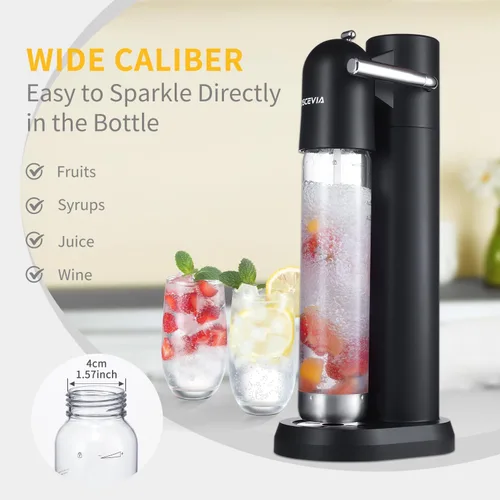 Miniatura 2 de Máquina de agua con gas, dispensador de bebidas para el hogar, máquina de transmisión de refrescos con botellas sin BPA (1 L+0.5 L)