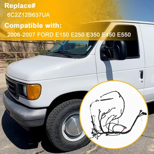 Miniatura 5 de Arnés de cables del motor principal diésel compatible con Ford E150 E250 E350 E450 E550 2006-2007 Reemplazo # 6C2Z12B637UA