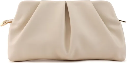 Bolso de Mano para Mujer Tipo Clutch, Bolso Formal Elegante, Bolso de Mano con Pliegues de PU, Bolsa Cruzada con Cadena Desmontable