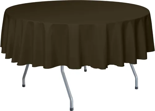 Miniatura 33 de Ultimate Textile Mantel redondo de lino de poliéster de 60 pulgadas, se adapta a mesas de menos de 60 pulgadas de diámetro, naranja neón