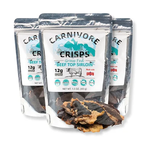 Miniatura 11 de Carnivore Crisps pechuga de ternera, (3) bolsa de 1.5 onzas, 0.35 oz de proteínas por porción, hecha con sal real de Redmond, aprobada por dieta