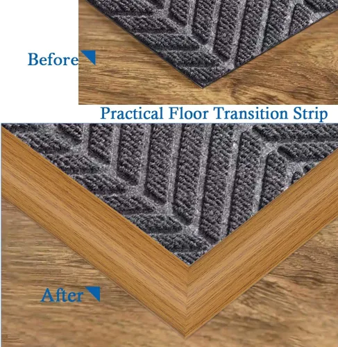 Miniatura 6 de Tira de transición de suelo autoadhesiva para alfombras y pisos, tira de borde de PVC para transición de umbral adecuada para altura de umbral menor