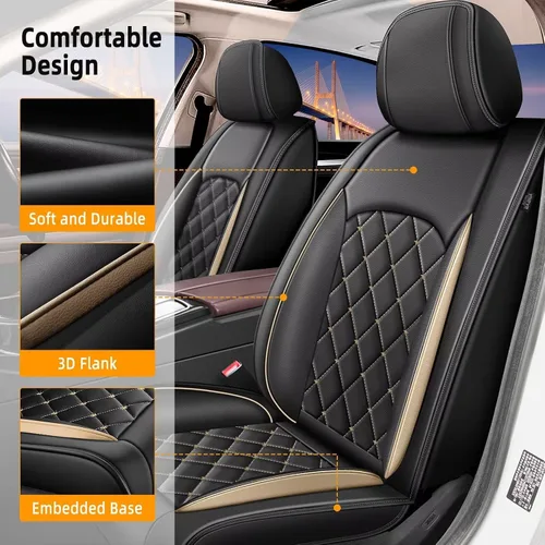 Miniatura 4 de Juego completo de fundas de asiento para Subaru Outback 2007-2025 Fundas impermeables de asiento de automóvil de piel sintética, protector fácil