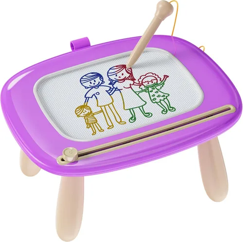 Miniatura 9 de Kikapabi Tablero de Dibujo Magnético, Tablero de Garabatos para Juguetes de Niños Pequeños de 1 a 3 Años, Juguetes Sensoriales Educativos y de Rosa
