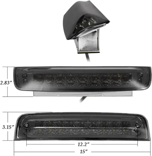 Miniatura 6 de Partsam Luz de freno de montaje alto, tercera luz de freno 3ª de repuesto para Dodge Ram 1500 2500 3500 2009-2017 2009-2017 LED de cabina trasera