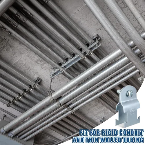 Miniatura 6 de Landhoow Emt Pipe - Abrazaderas universales de puntal para canal, accesorio de conducto electro galvanizado con perno y tuerca, herramienta