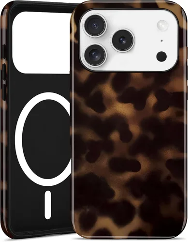 Miniatura 122 de Jusy Compatible con MagSafe Brown Tortoise Shell Print Phone Case para iPhone 7/8/SE, funda protectora magnética de lujo de TPU suave