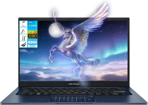 ASUS Vivobook Laptop FHD de 250 nits de 14 pulgadas, Intel i3-1315U, 8 GB de RAM+SSD de 128 GB, batería ligera y para todo el día, durabilidad,