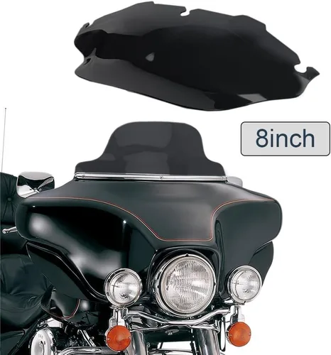 Miniatura 7 de Parabrisas ondulado negro de 8" compatible con 1996-2013 Harley Davidson Street Glide Electra Glide Ultra Classic Touring FLHT FLHTC FLHX Tri Glide