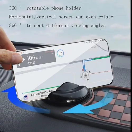 Miniatura 4 de DDRIC Alfombrilla antideslizante multifunción para automóvil, soporte universal para teléfono, almohadilla giratoria antideslizante para tablero