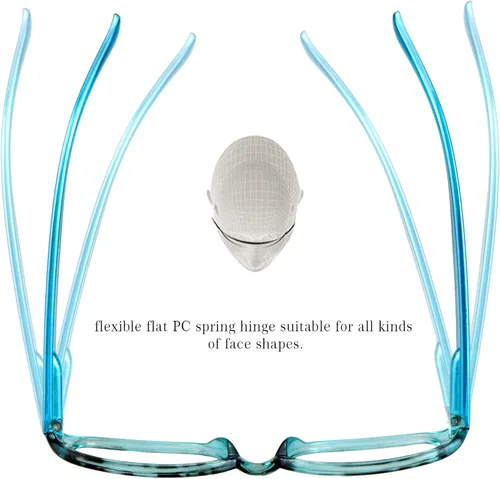 Miniatura 5 de 4 pares de lentes para lectura con bloqueo de luz azul para mujeres y hombres azul (4key001_blue)