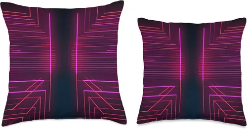Miniatura 3 de PP Accessories Retrowave Art 80s Vaporwave Synthwave Throw Pillow, 16x16, Multicolor