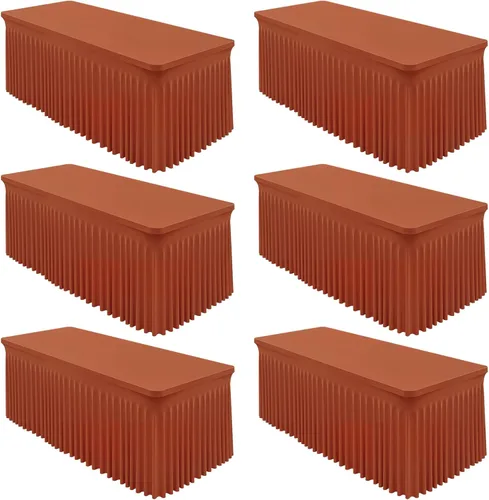 Miniatura 41 de Paquete de 2 manteles color azul bebé para mesa rectangular de 4 pies, manteles de elastano elásticos de 4 pies, falda blanca rectangular para baby