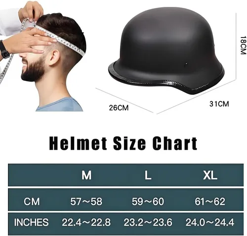 Miniatura 6 de Casco de motocicleta de estilo alemán, casco de motocicleta aprobado por DOT, para adultos, hombres y mujeres, casco de media carcasa de cara