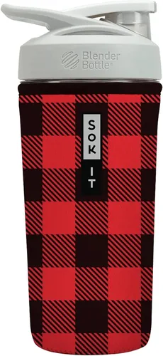 Miniatura 71 de Sok It BotlSok Botella Mezcladora de Proteínas con Funda Aislante de Neopreno (Floral Abstracto, Se Ajusta a Mezcladoras de 24oz)