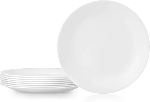 Miniatura 14 de Set de 6 platos rojos rubí para cena Corelle Livingware., Pack Platos de almuerzo, Blanco