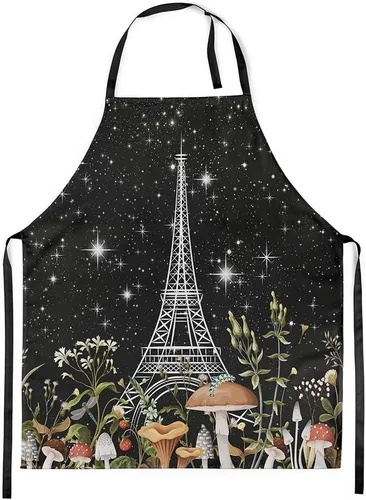 Miniatura 9 de Castle Fairy Delantal de chef negro impermeable delantales para cocinar hornear pintura