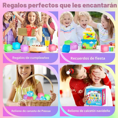 Miniatura 7 de Paquete de 4 Cubos Antiestrés, Pelotas Antiestrés con Forma de Cubo de Hielo de Elevación Lenta para Adultos y Niños, Juguete Sensorial Fidget