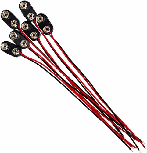Mariyandh Conectores de batería de 9 voltios, 6 conectores de batería tipo I de 9 V, conector de hebilla, carcasa de plástico duro, conectores de