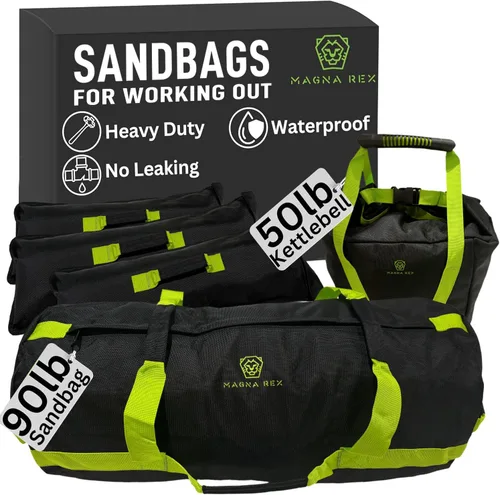 Miniatura 9 de Sandbags for Working Out - 50 to 90 lbs - Adjustable Heavy Duty Equipment for Weight Training - 1 Outer, 3 Inner Sandbags - Portable Tough Workout