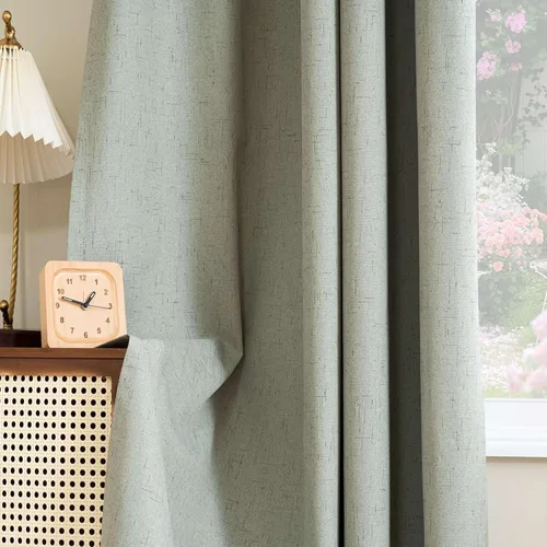 Miniatura 29 de H.VERSAILTEX - Cortina opaca 100 % de lino de 108 pulgadas de largo para dormitorio, con aislamiento térmico, lino texturizado, ahorro de energía