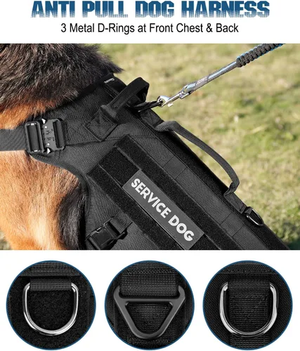 Miniatura 4 de Arnés táctico para perros - PETNANNY Chaleco para perro de servicio para perros grandes Cobertura corporal completa en arnés para perros de Rosa