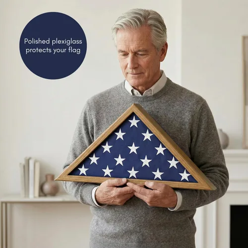 Miniatura 3 de Americanflat Vitrina grande de bandera – Se adapta a banderas de entierro plegadas de 5 x 9.5 pies – Colección Silhouette – Caja de exhibición