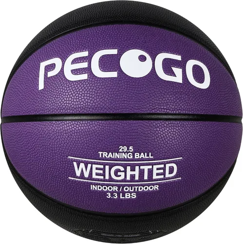 Miniatura 9 de Baloncesto de entrenamiento con peso de tamaño 6/7 (2.2/3/3.3 libras) – Baloncesto pesado para interiores y exteriores para driblar, pasar, rebotar