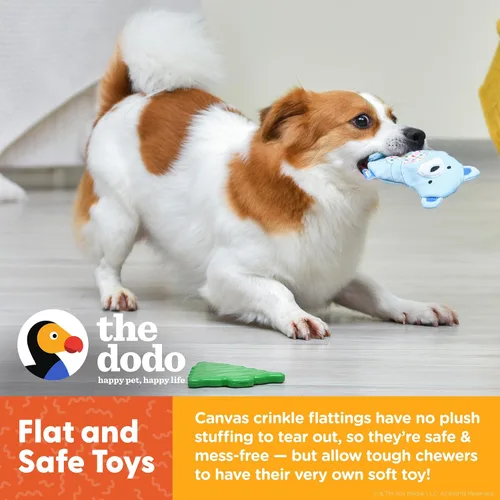 Miniatura 4 de The Dodo Woodland Animals - Juego de 2 juguetes para perros sin relleno: oso y árbol; juguete para perros sin peluche chirriante + juguete Oso