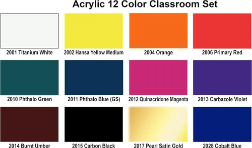 Miniatura 2 de Createx Colors Acrylic Classroom, 16oz_12 Color Set