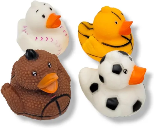 Zugar Land Patos de goma con temática deportiva (2 pulgadas) (paquete de 12) lindos Duckies para bañera y piscina (surtido)