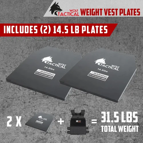 Miniatura 2 de WOLF TACTICAL Chaleco con peso y placas de chaleco de peso (negro, 14.5 libras)