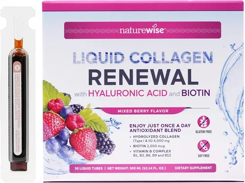 Miniatura 11 de NatureWise Colágeno líquido hidrolizado para mujeres y hombres, 4000 mg, péptidos de colágeno múltiple + biotina + vitamina C + complejo de vitamina