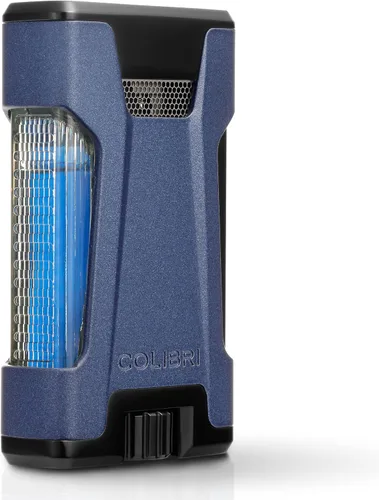Colibri Rebel - Encendedor doble antorcha – Encendedor de puros de butano resistente al viento, llama de chorro recargable con tanque de combustible