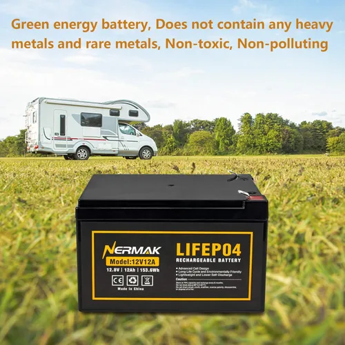 Miniatura 4 de NERMAK Batería de ciclo profundo LiFePO4 de 12 V, 12 Ah, más de 2000 ciclos, batería recargable de fosfato de hierro de litio para ruedas